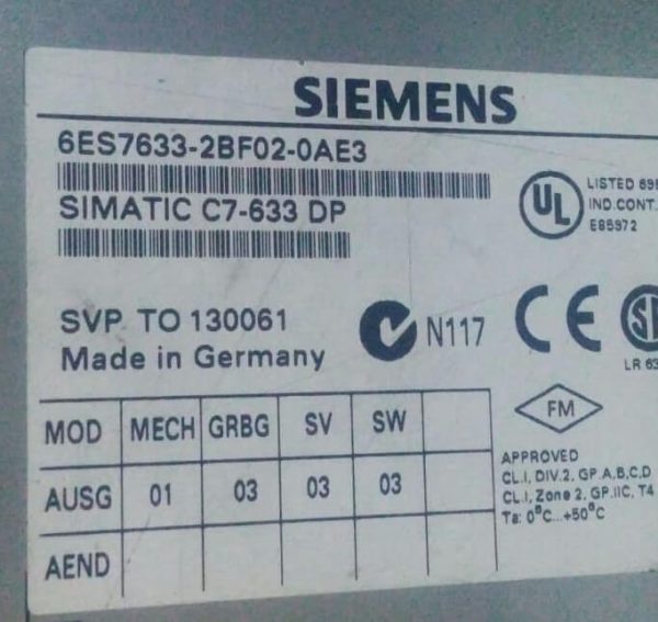 Siemens C7-633 DP 6ES7633-2BF02-0AE3