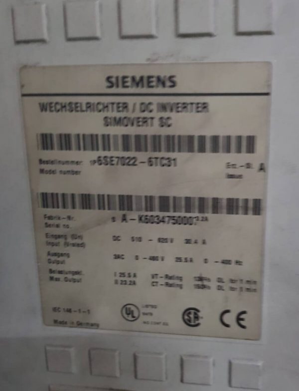 İnverter Kompak Ünite Siemens 6SE7022-6TC31