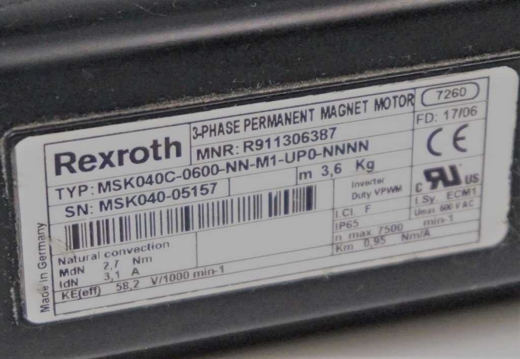 Bosch Rexroth MSK040C-0600-NN-M1-UP0-NNNN Servo Motor