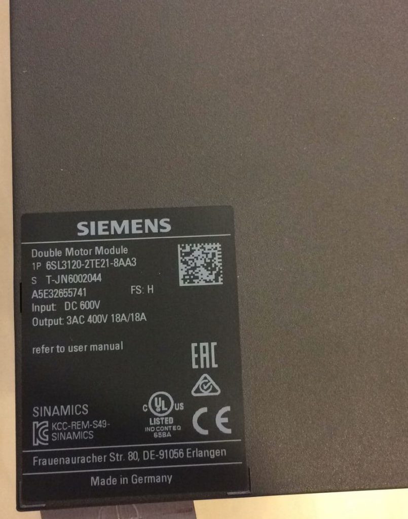 Siemens 6SL3120-2TE21-8AA3 Çift Motor Modülü