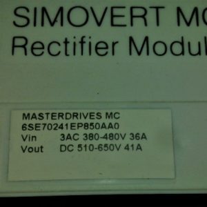 Siemens Simovert MC MOTION CONTROL COMPACT PLUS RECTIFIER