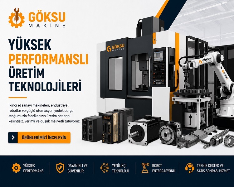 Göksu Makine Endüstriyel Robot Entegrasyonu ve İkinci El CNC Torna Stokları